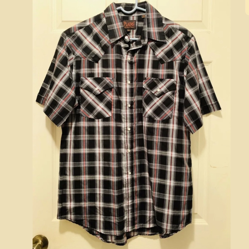 Plains Westernwear Mens Button Down Size M